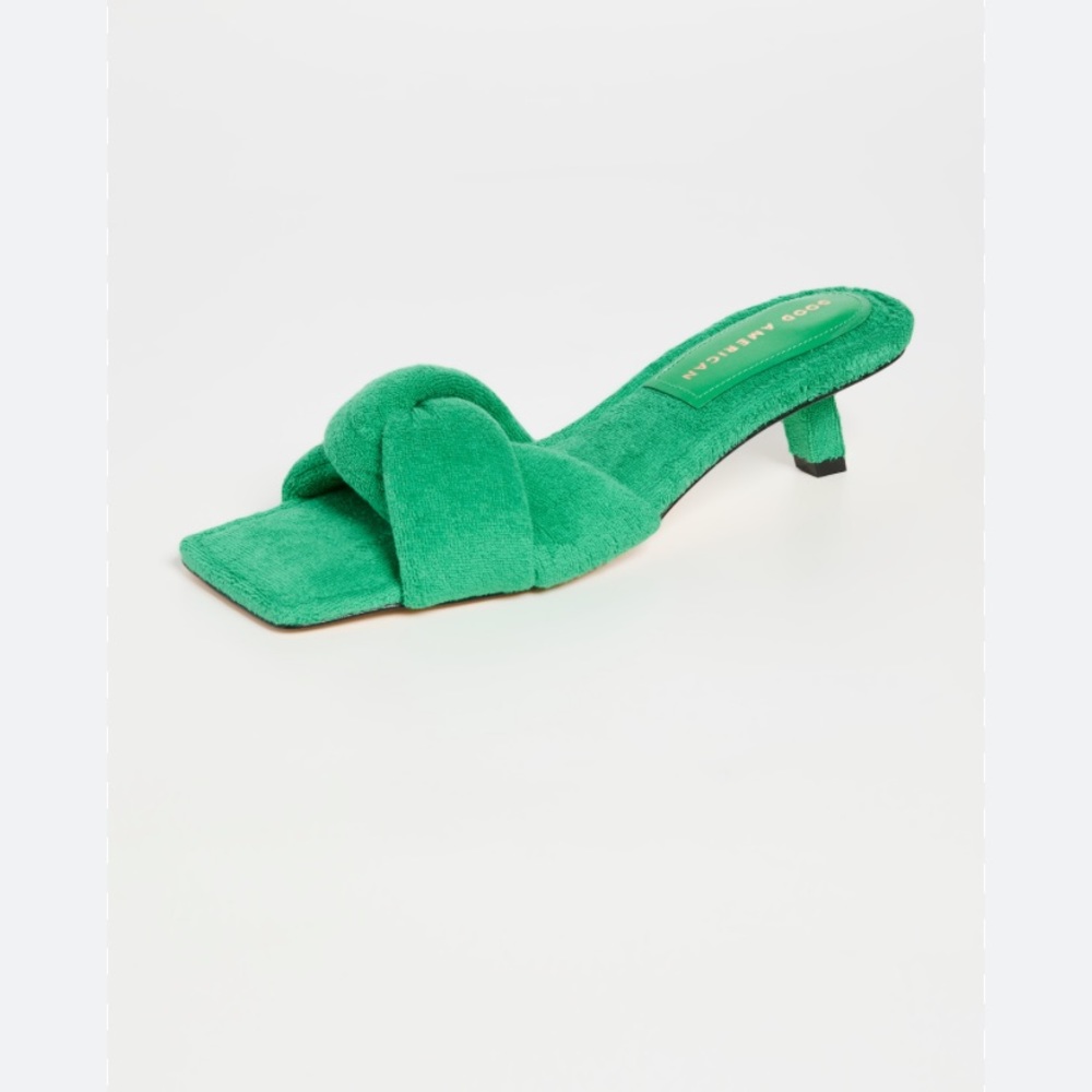 Good American Terry Kickstand Mules 6.5